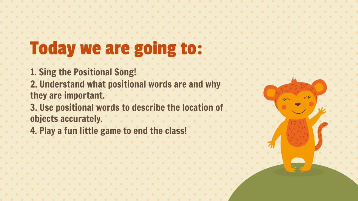 Free Understanding Positional Words Template to Edit Online