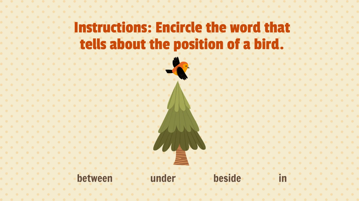 Free Understanding Positional Words Template to Edit Online