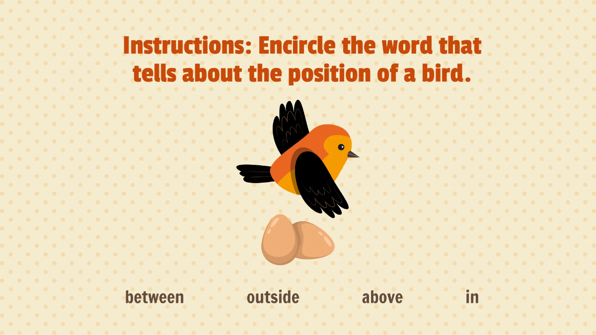 Free Understanding Positional Words Template to Edit Online