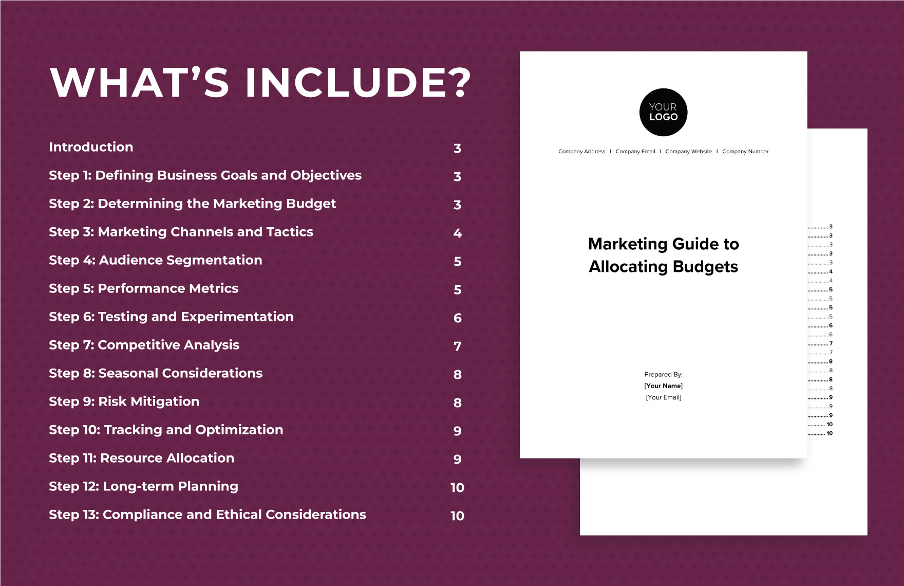 Marketing Guide to Allocating Budgets Template