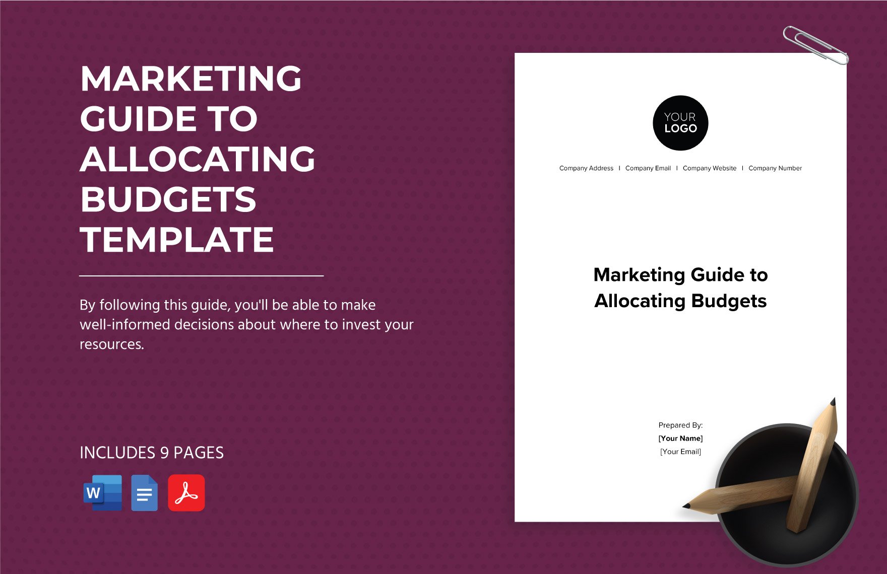 Marketing Guide to Allocating Budgets Template