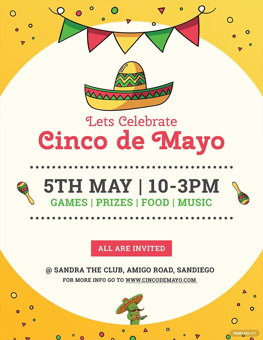 Cinco de Mayo Flyer Template in Word, Google Docs, PSD, Apple Pages, Publisher