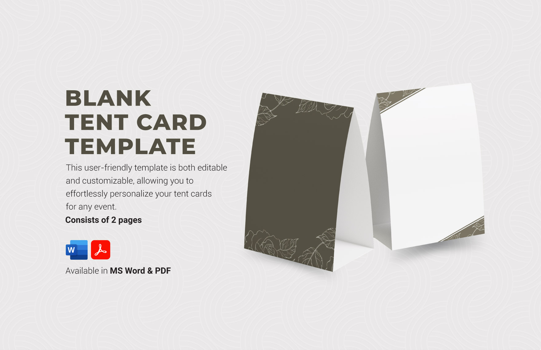 Blank Tent Card Template In Word PDF Download Template