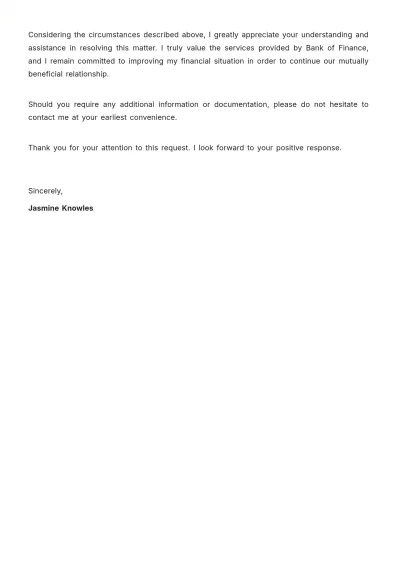 Free Waiver Letter to Bank Template to Edit Online