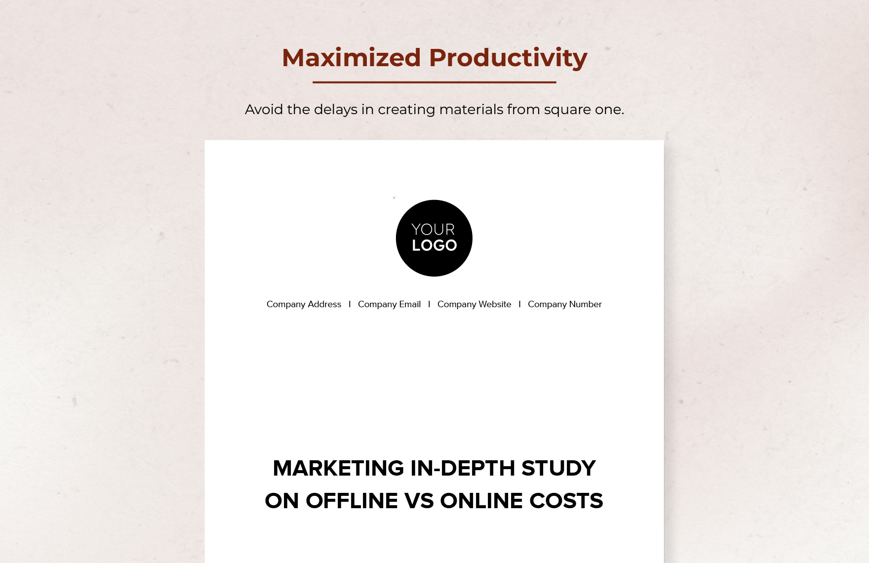 Marketing In-depth Study on Offline vs Online Costs Template