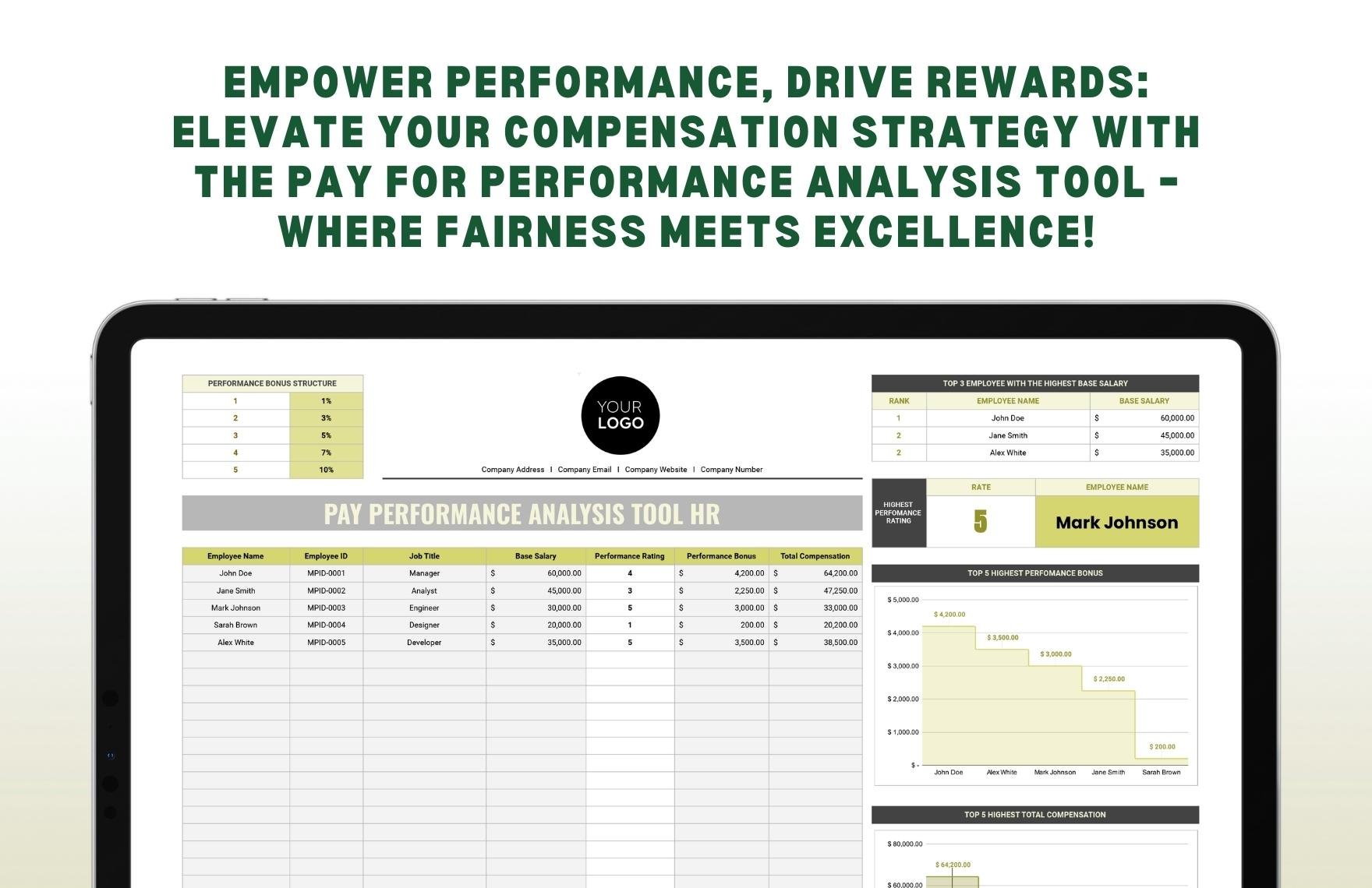 Pay for Performance Analysis Tool HR Template