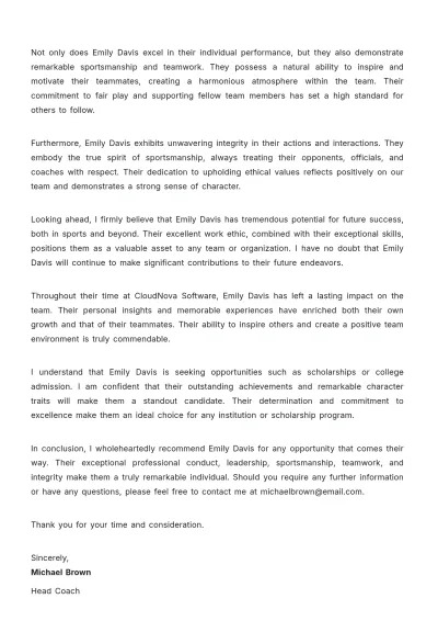 Free Coach Welcome Letter Template to Edit Online