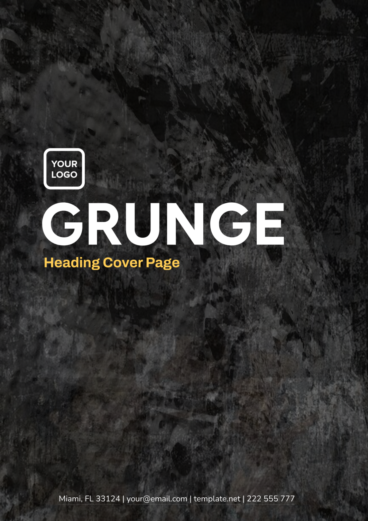 Free Grunge Heading Cover Page Template