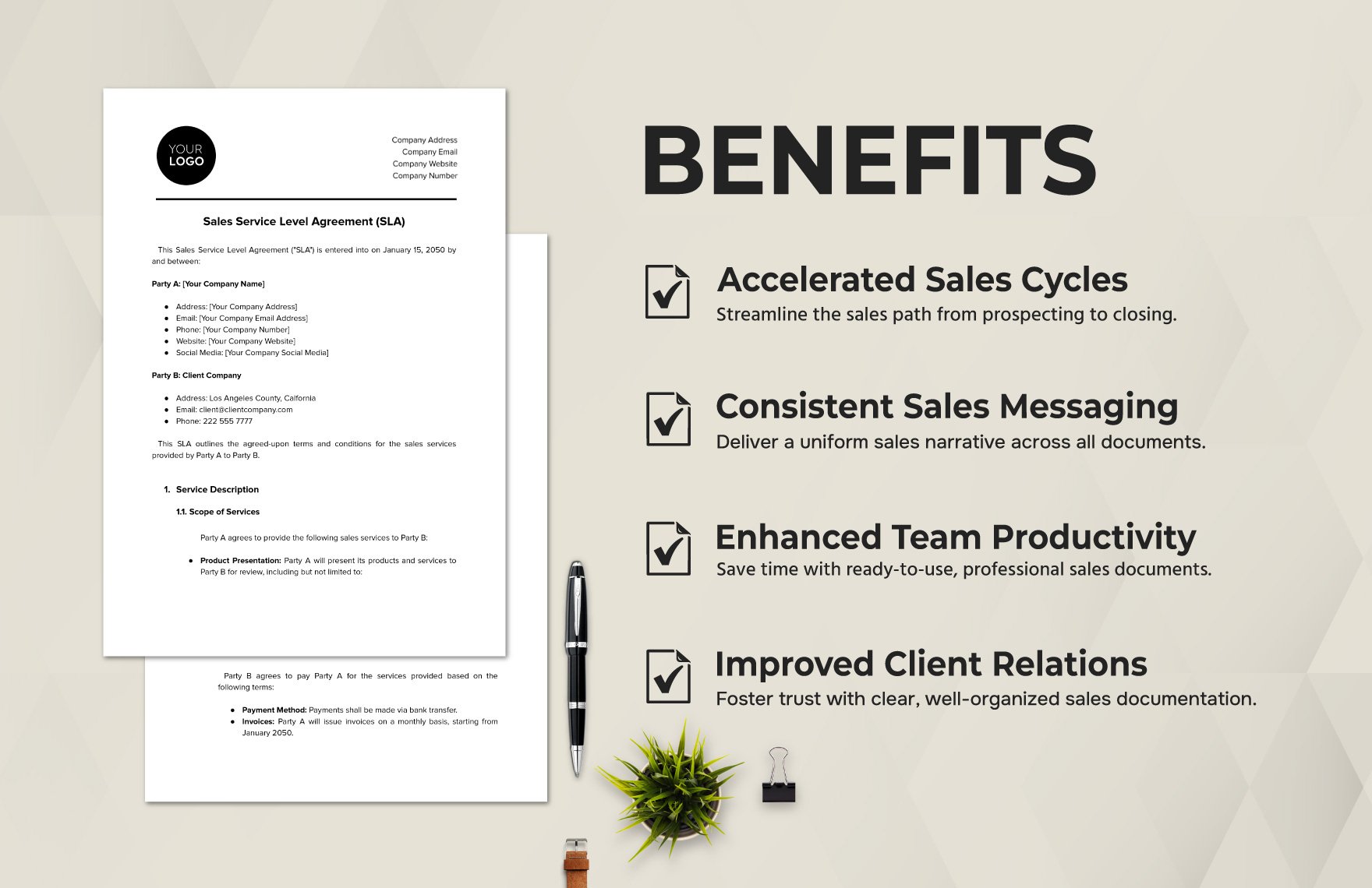 Sales Service Level Agreement (SLA) Template