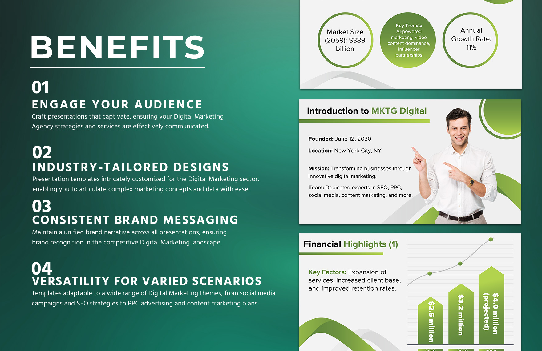 Digital Marketing Agency Financial Trends and Insights Template