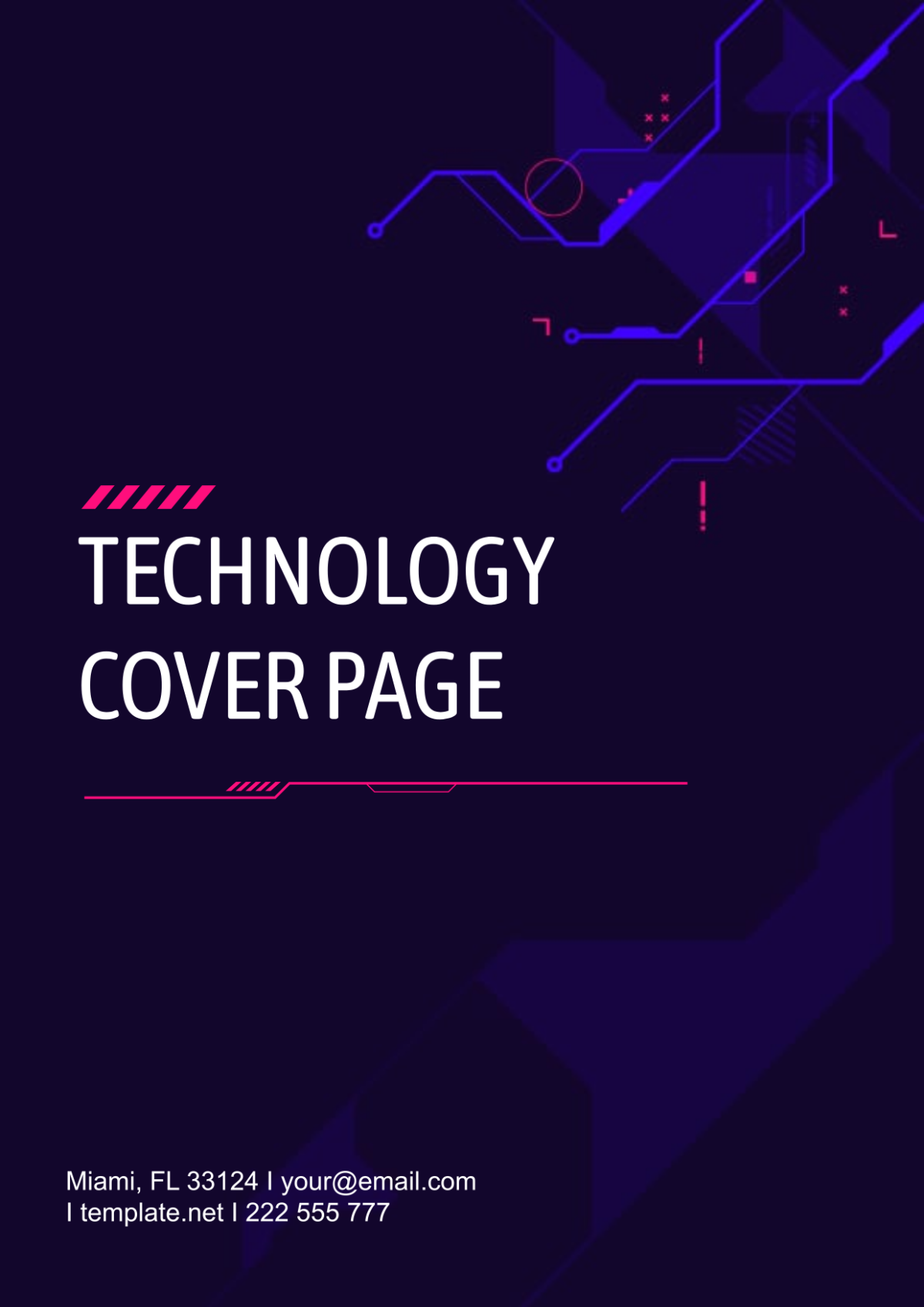 Free Technology Cover Page Image  Template