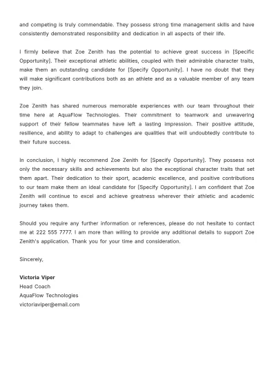 Free Coaching Letter Of Interest Template to Edit Online