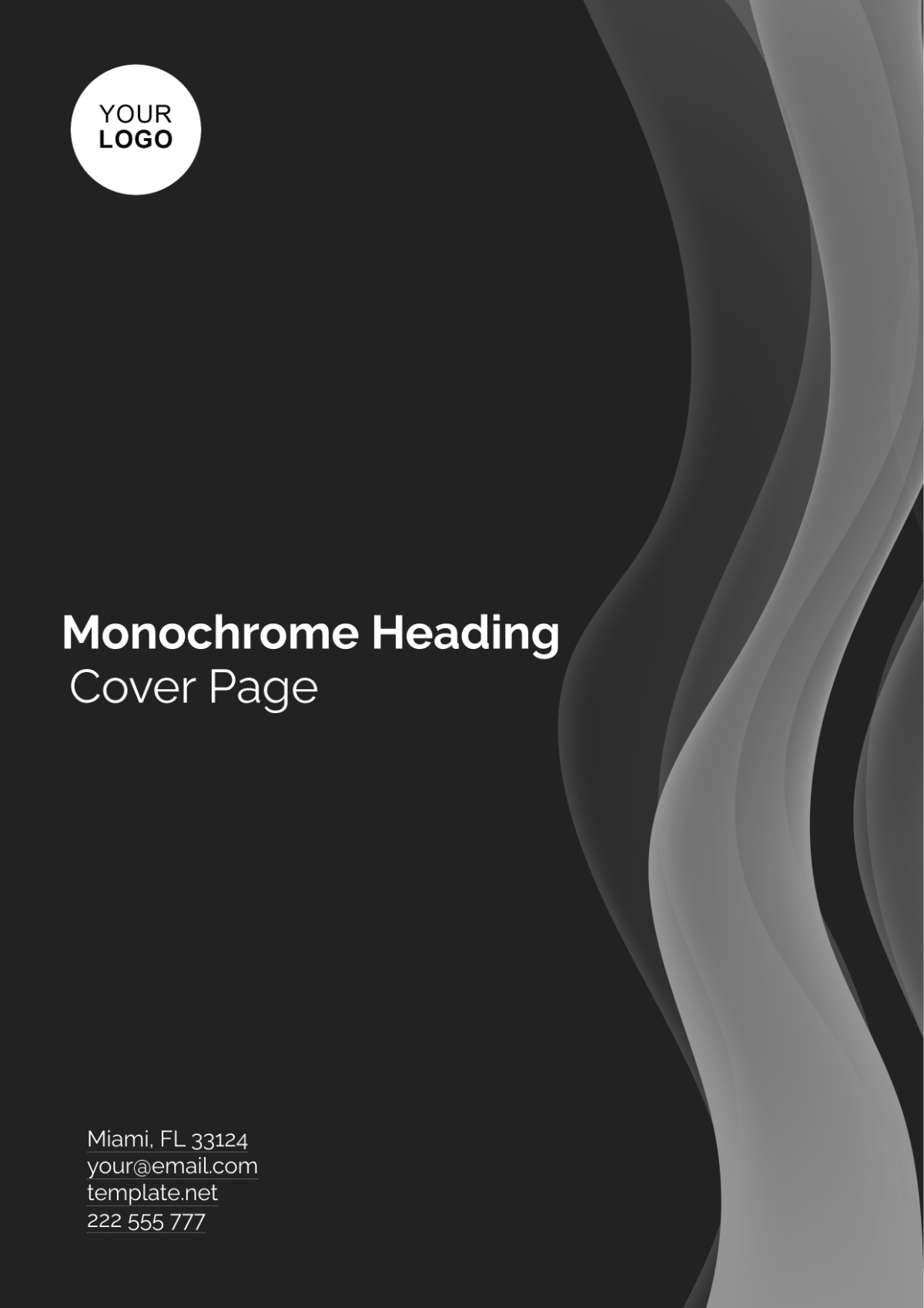 Free Monochrome Heading Cover Page Template