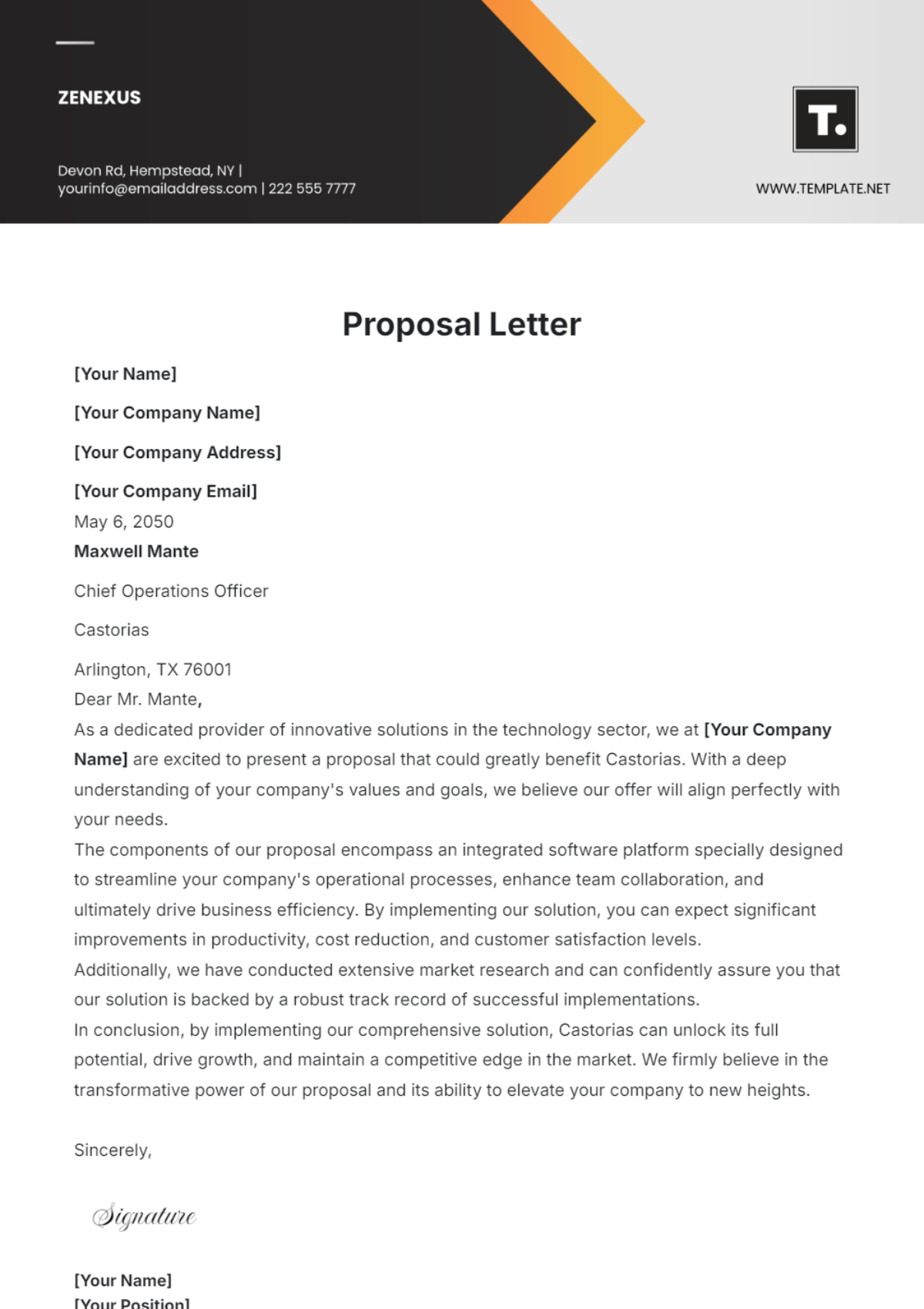 Proposal Letter Template - Edit Online & Download