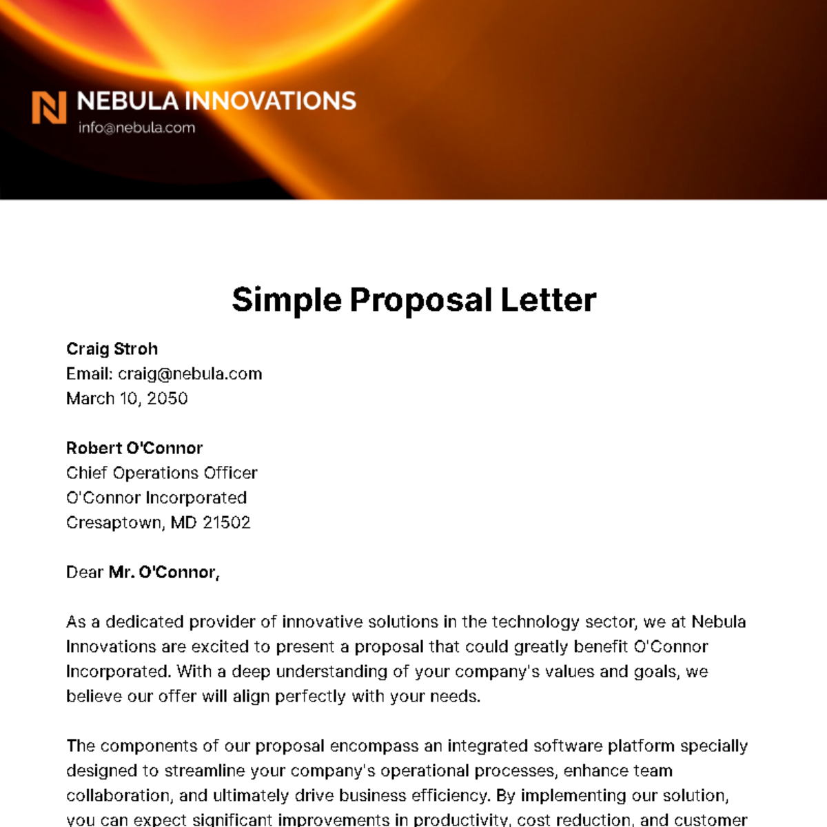 Free Simple Proposal Letter Template
