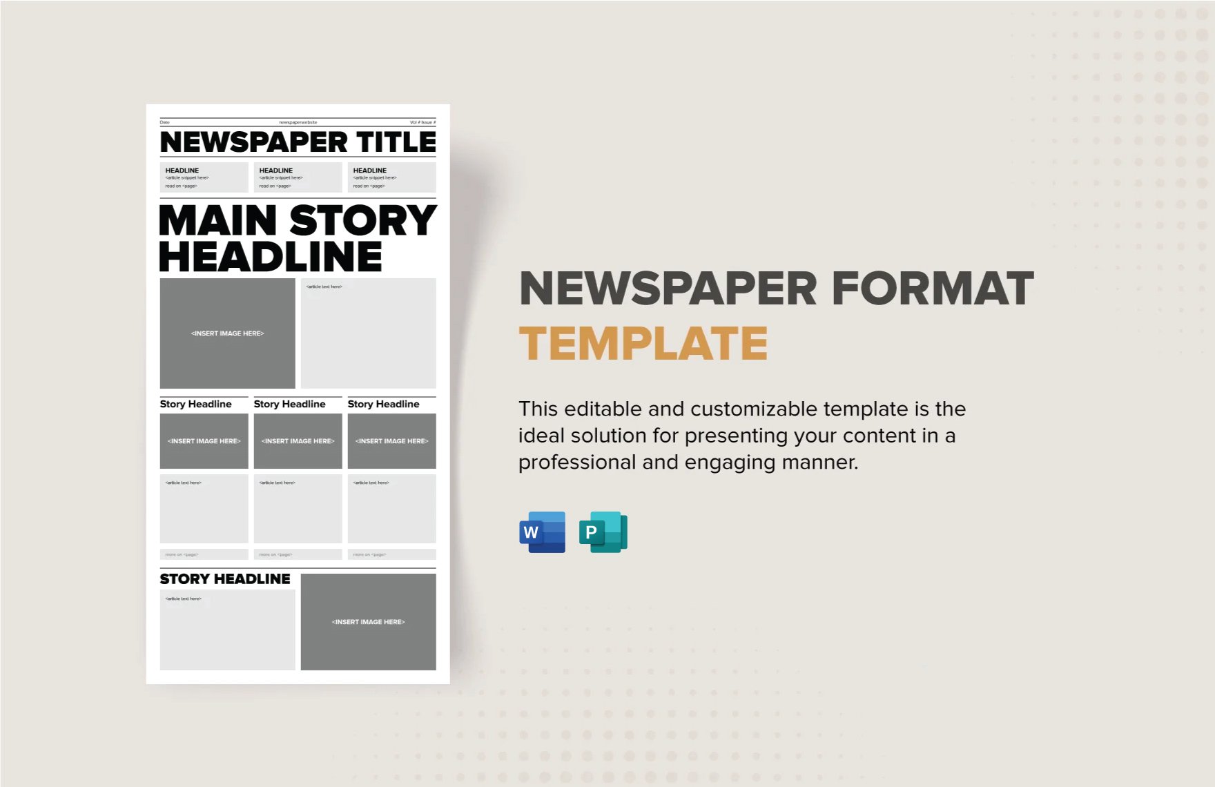 Newspaper Format Template in Word, Publisher