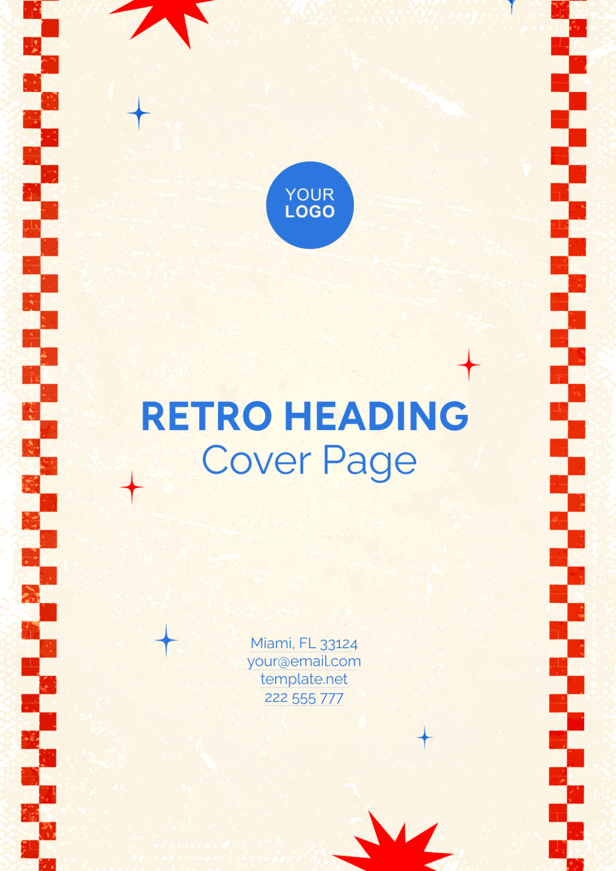 Free Retro Heading Cover Page Template