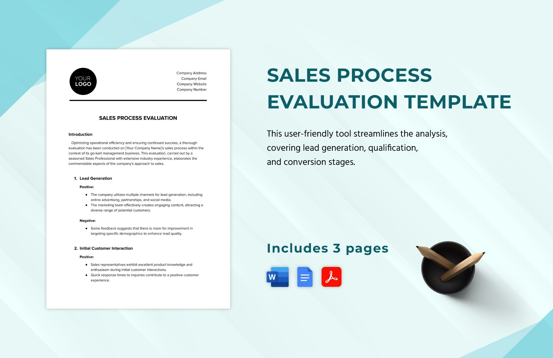 Sales Process Evaluation Template in Word, Google Docs, PDF
