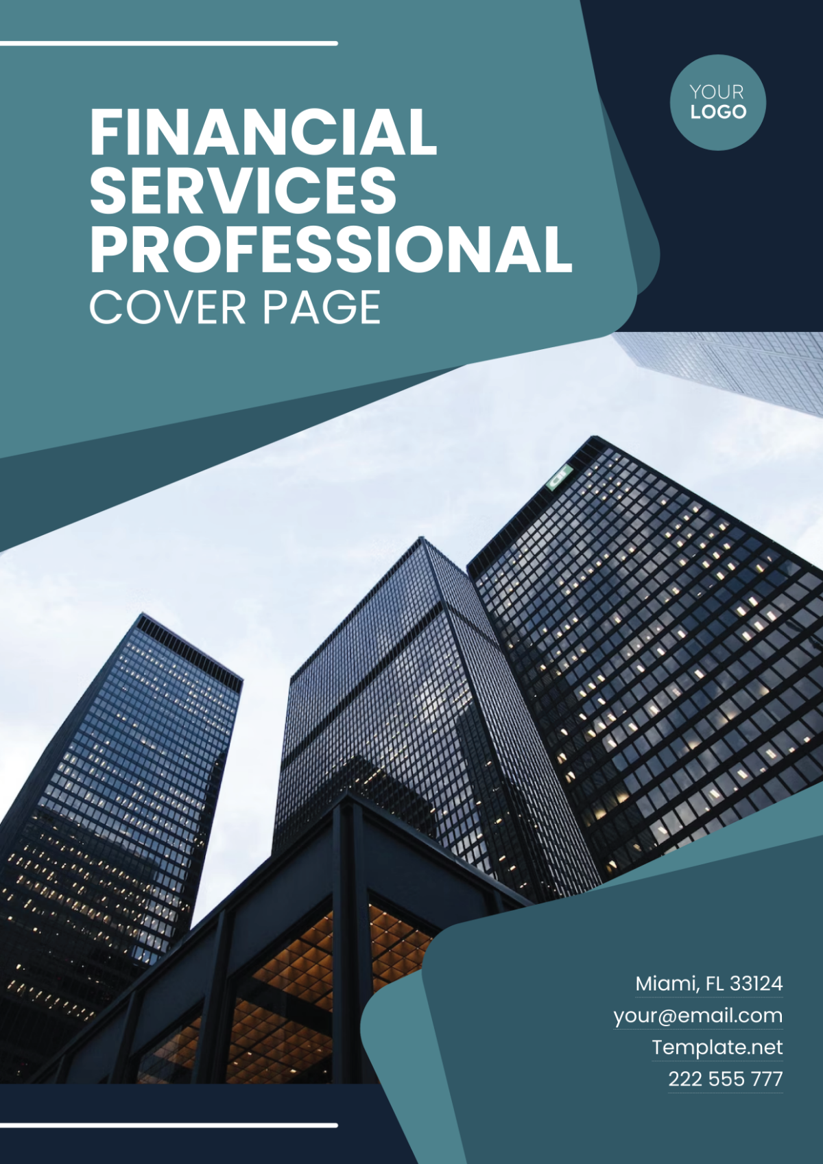 Free Financial Services Professional Cover Page Template