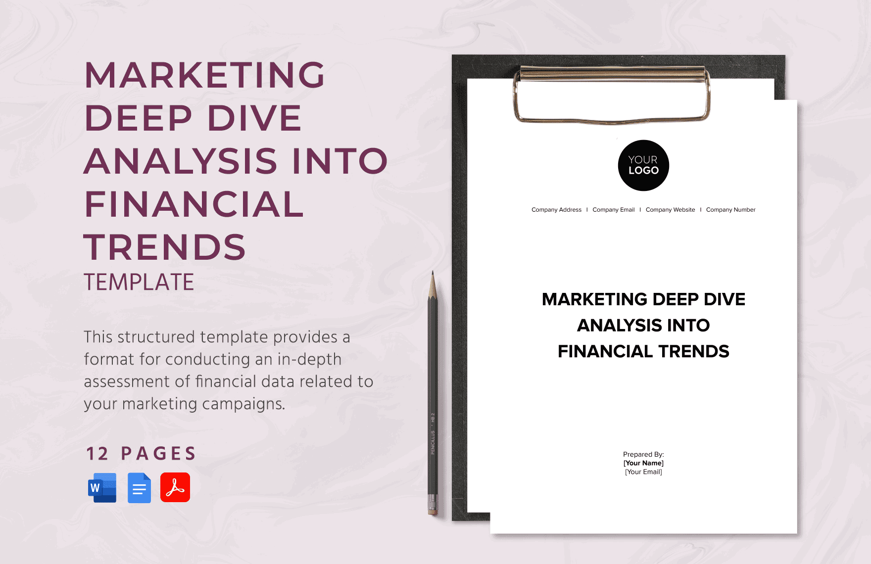 Marketing Deep Dive Analysis into Financial Trends Template