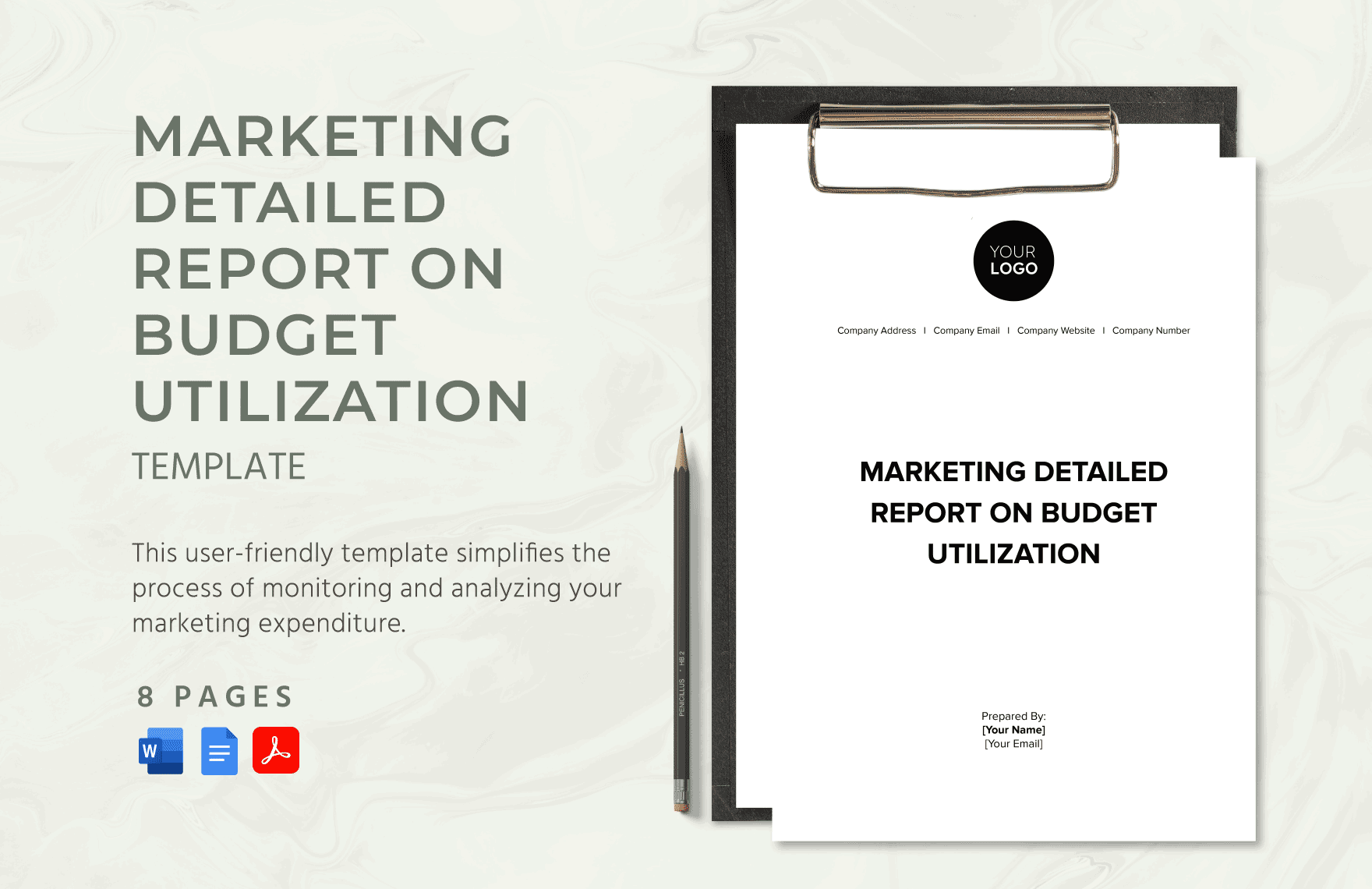 Marketing Detailed Report on Budget Utilization Template