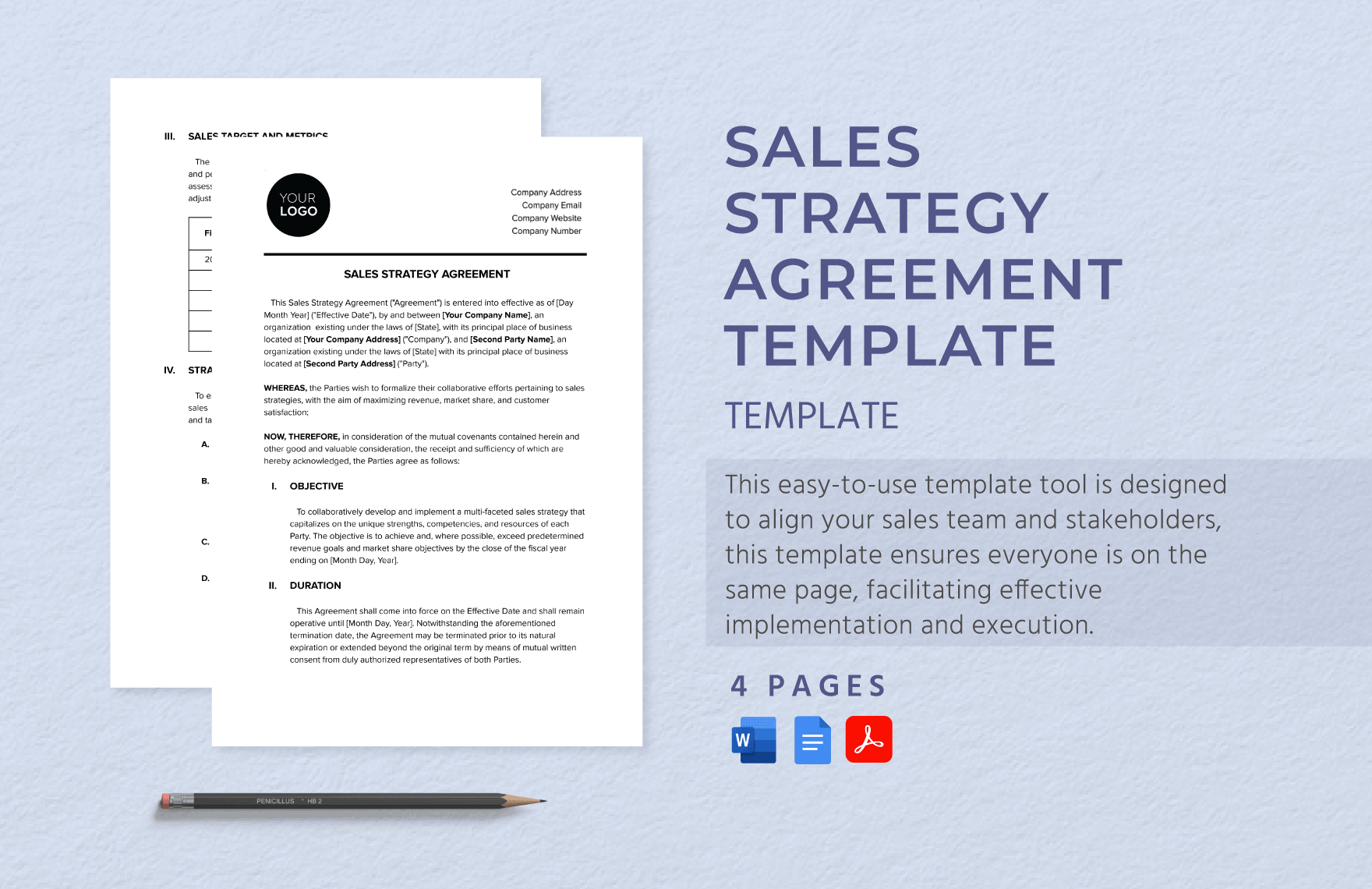 Sales Strategy Agreement Template in Word, Google Docs, PDF