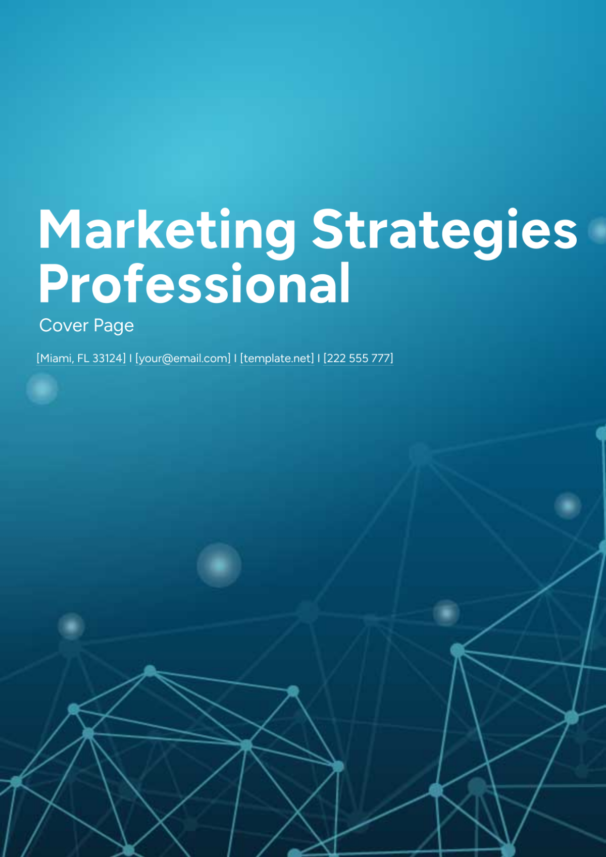 Marketing Strategies Professional Cover Page Template