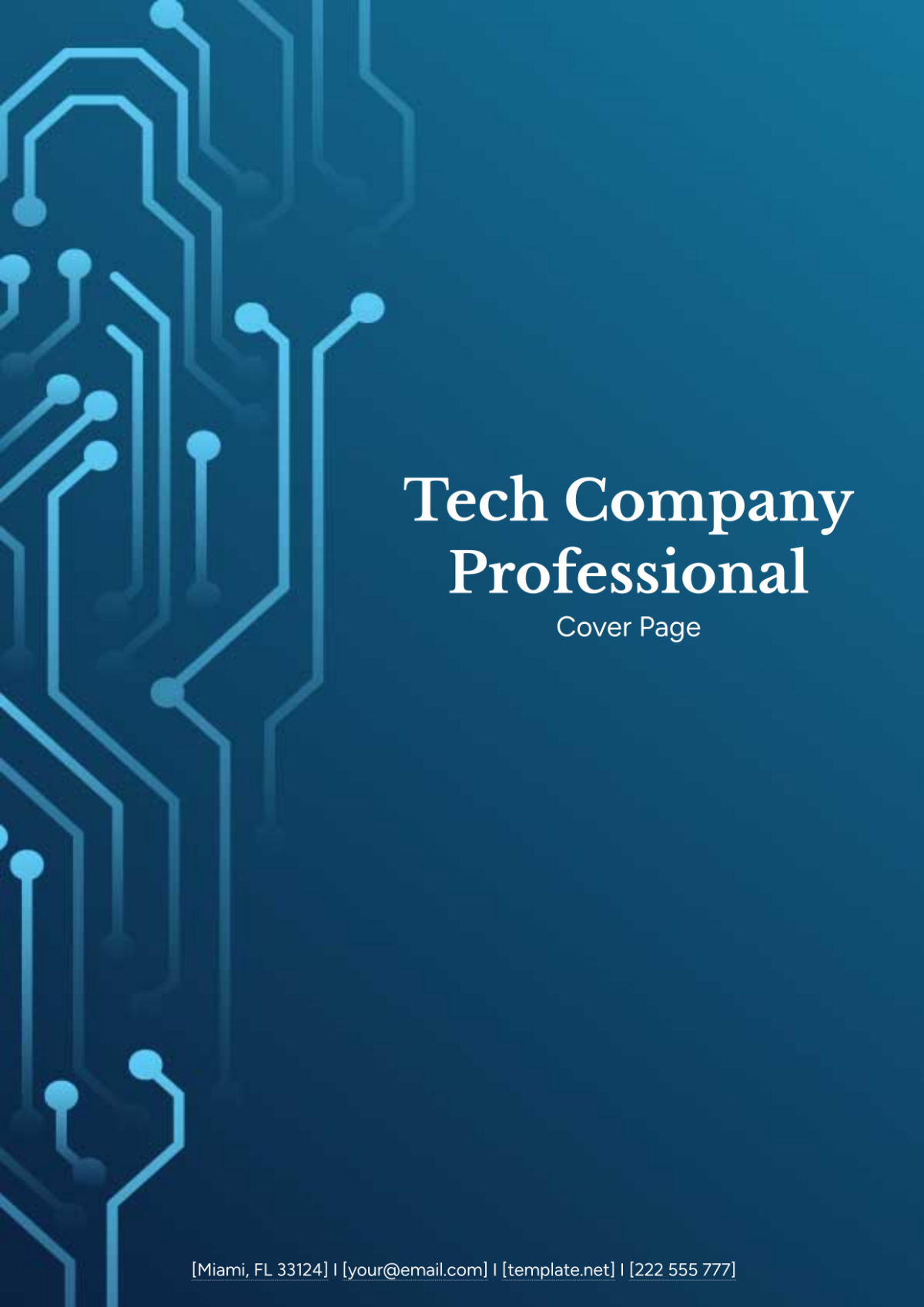 Free Tech Company Professional Cover Page Template