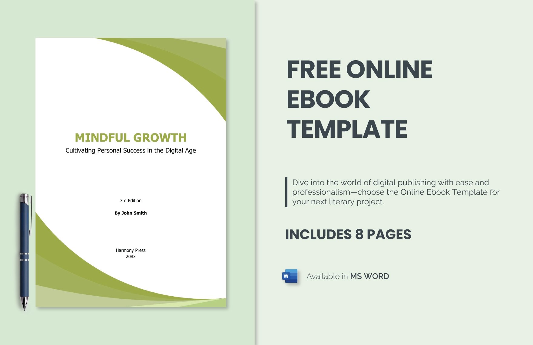 Free Online Ebook Template in Word, PDF