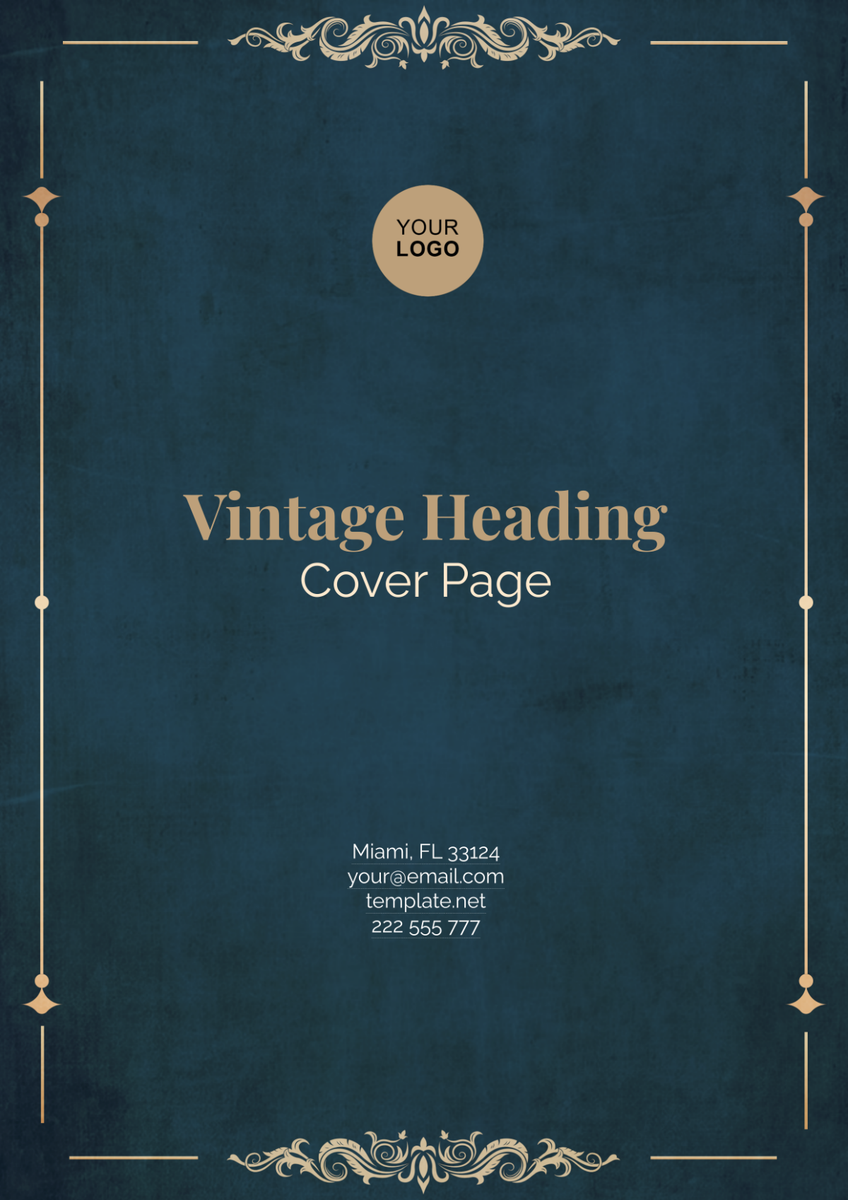 Free Vintage Heading Cover Page Template