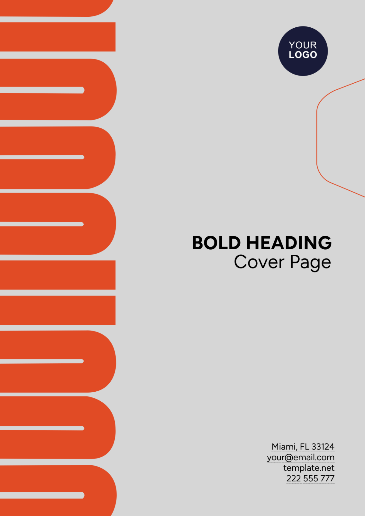 Free Bold Heading Cover Page Template