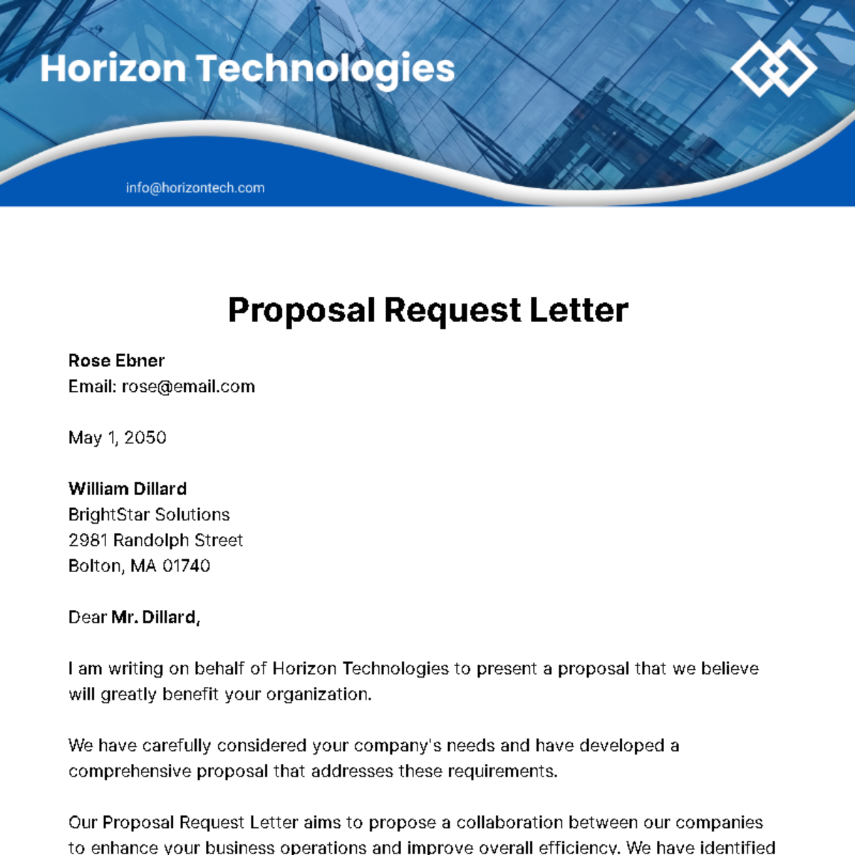 Free Proposal Request Letter Template