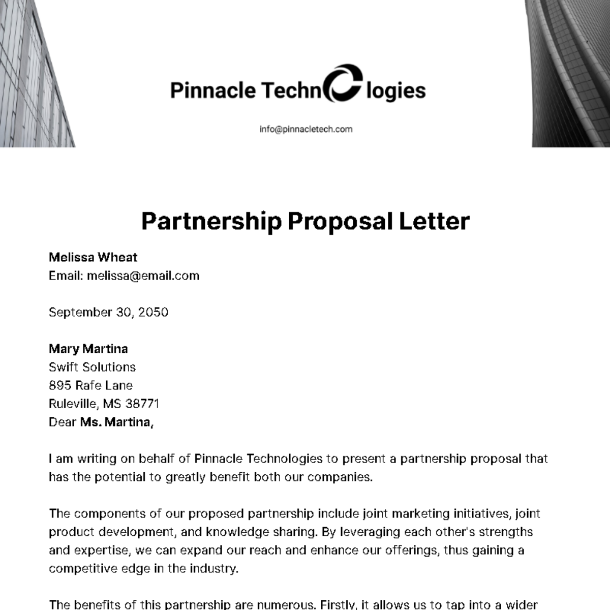 Partnership Proposal Letter Template