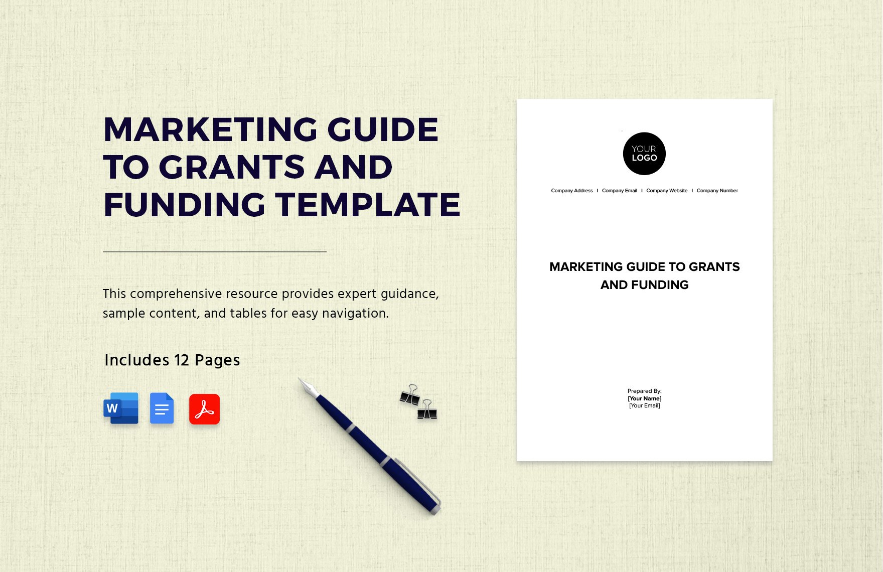  Marketing Guide to Grants and Funding Template