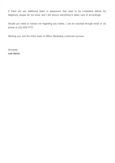 Free Resignation Letter for Family Reason  Template to Edit Online