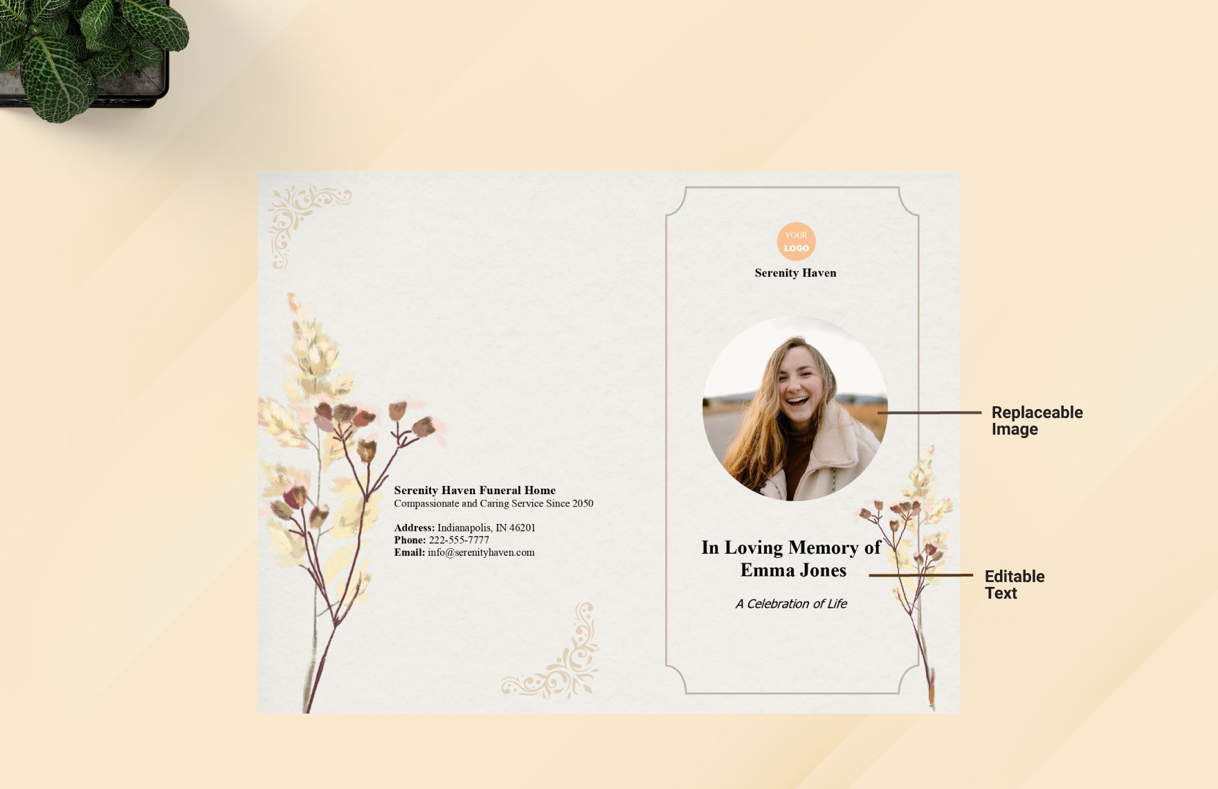 Funeral Pamphlet Template