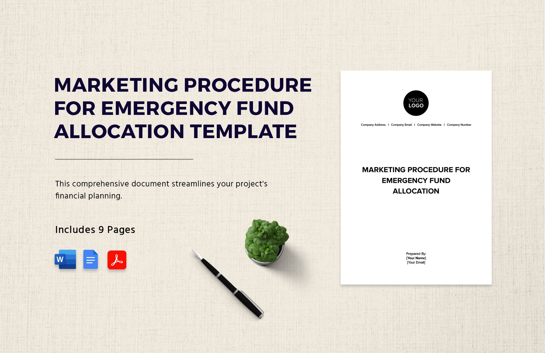 Marketing Procedure for Emergency Fund Allocation Template