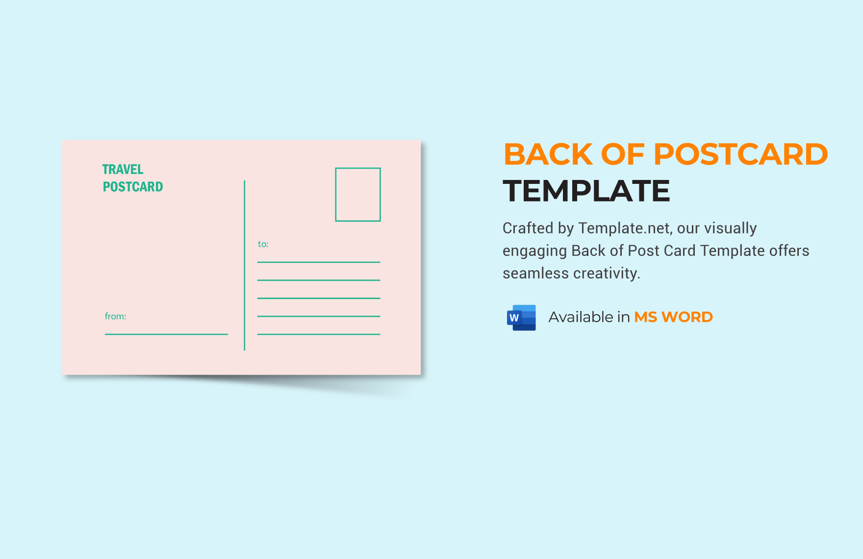 Back of Postcard Template