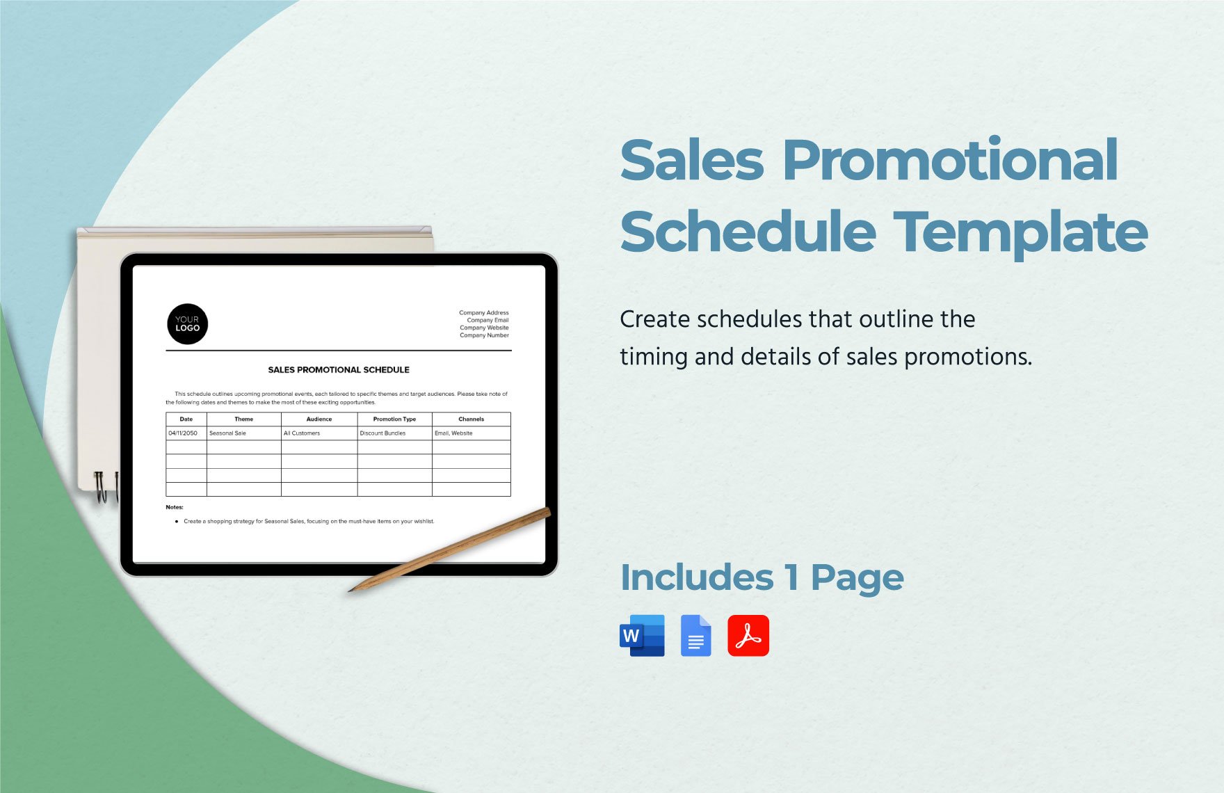 Sales Promotional Schedule Template