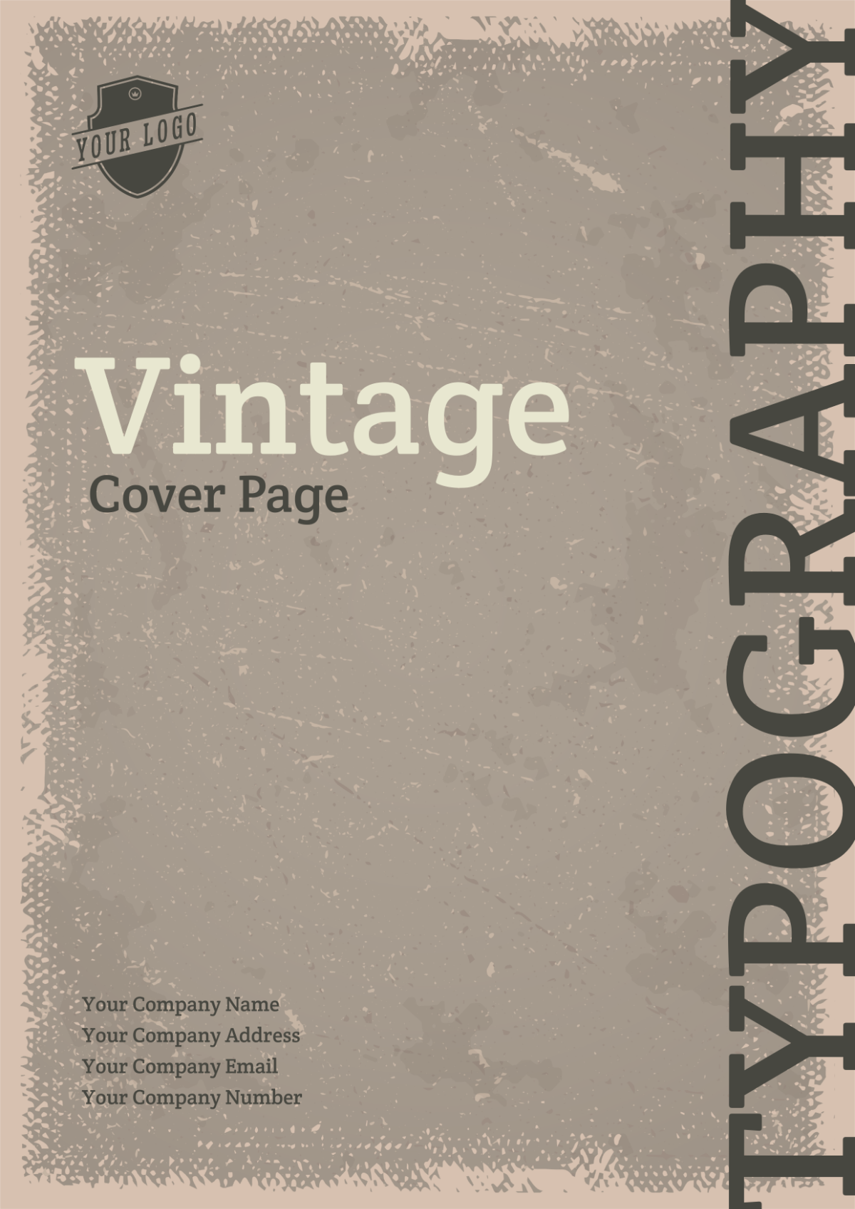 Vintage Typography Heading Cover Page