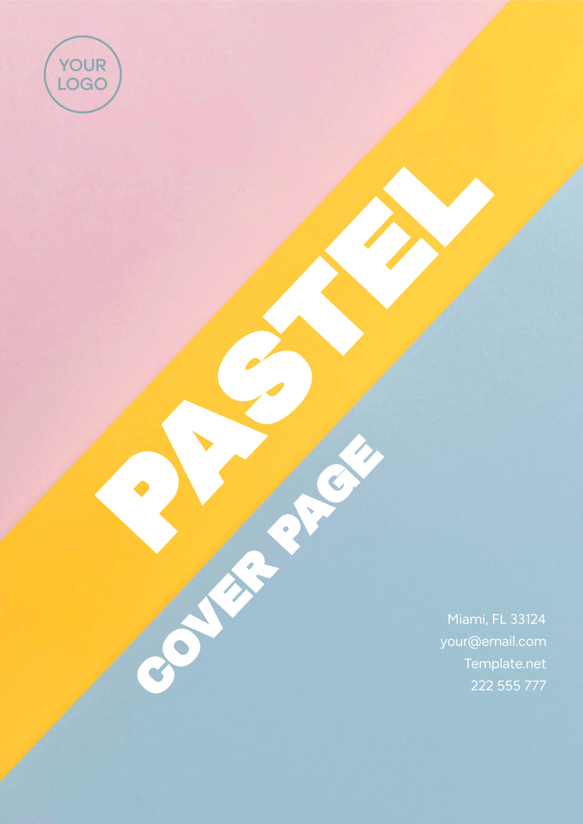 Free Pastel Cover Page Image Template