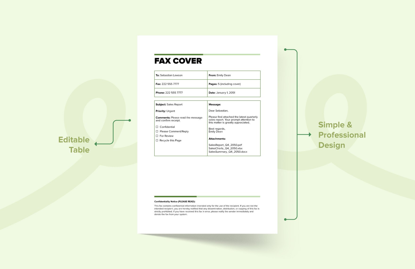 Fax Cover Word Template