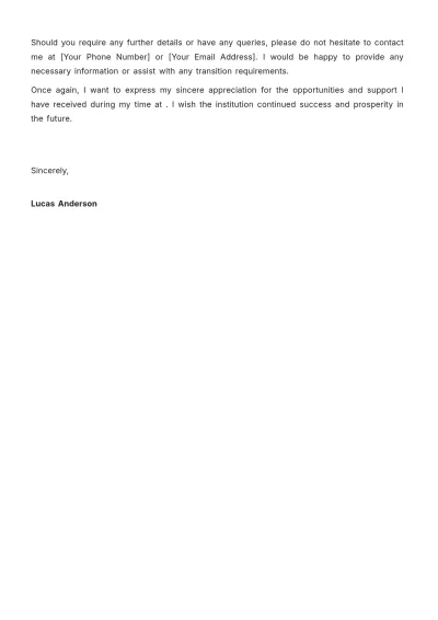 Free College Withdrawal Letter Template to Edit Online