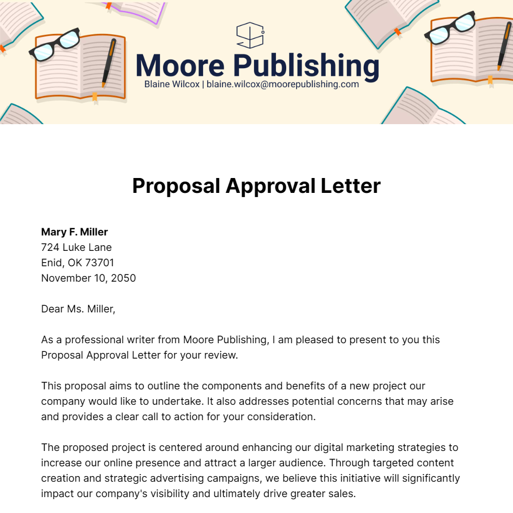 Proposal Approval Letter Template