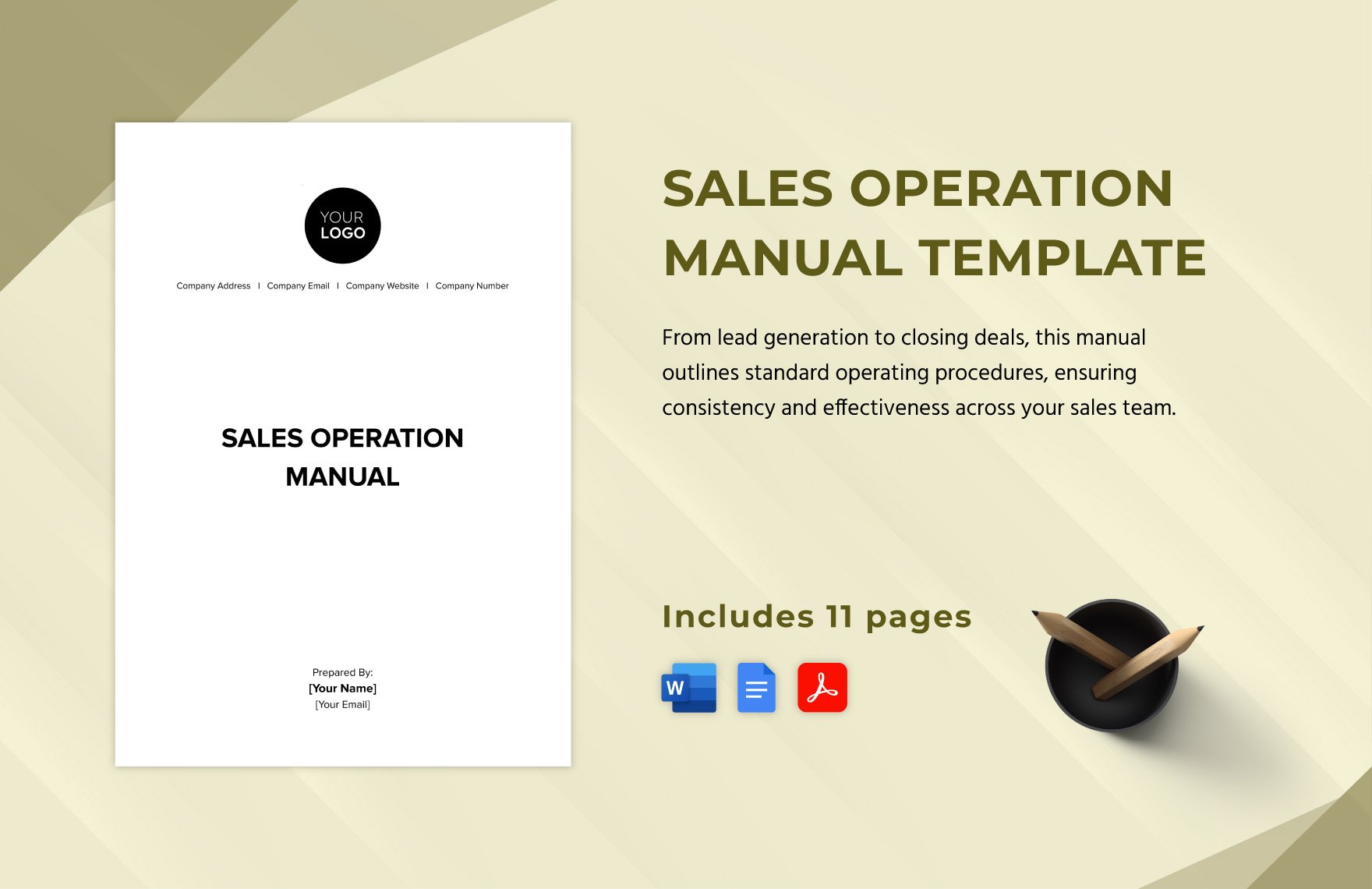 Sales Operation Manual Template in Word, Google Docs, PDF