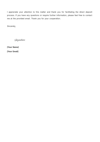 Free Bank Letter for Direct Deposit Template to Edit Online