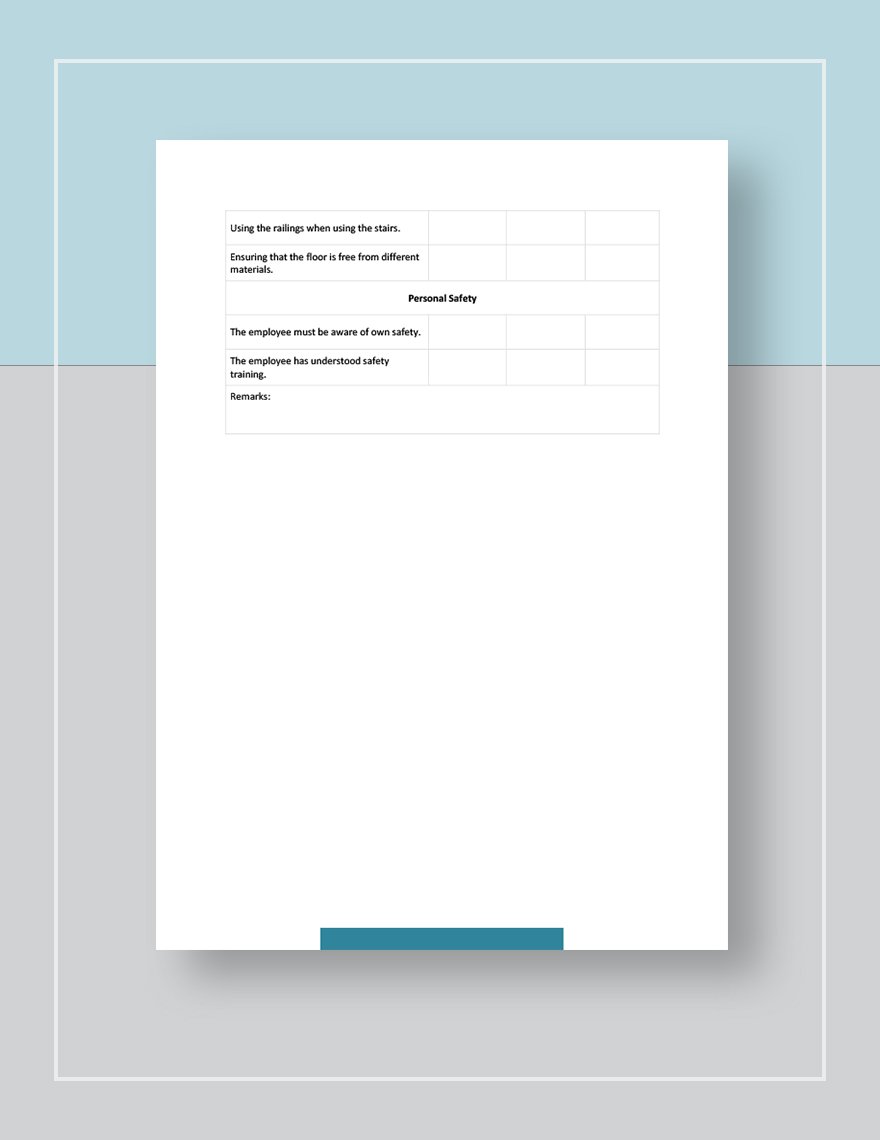Employee Safety Training Checklist Template in Google Docs Pages Word