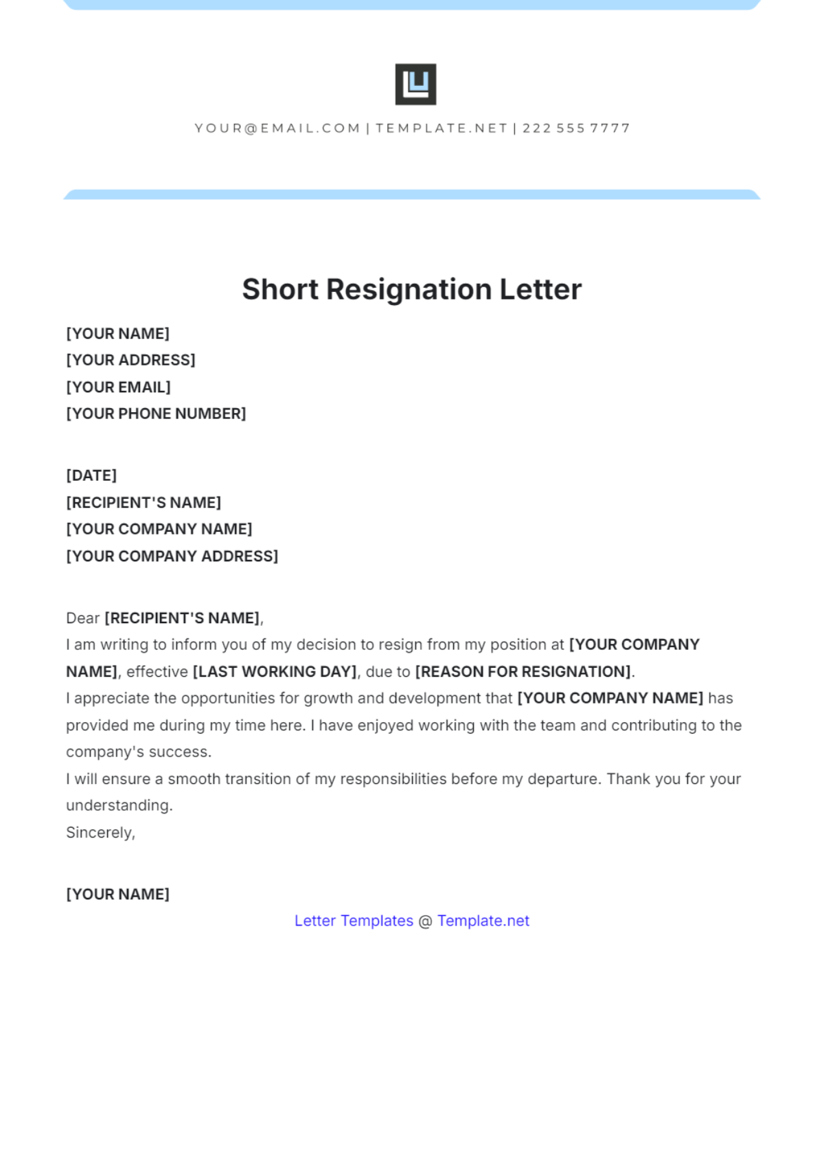 Resignation Letters Short Short Notice Resignation Letter Examples Resignation Letters Short Short Notice Resignation Letter Examples
