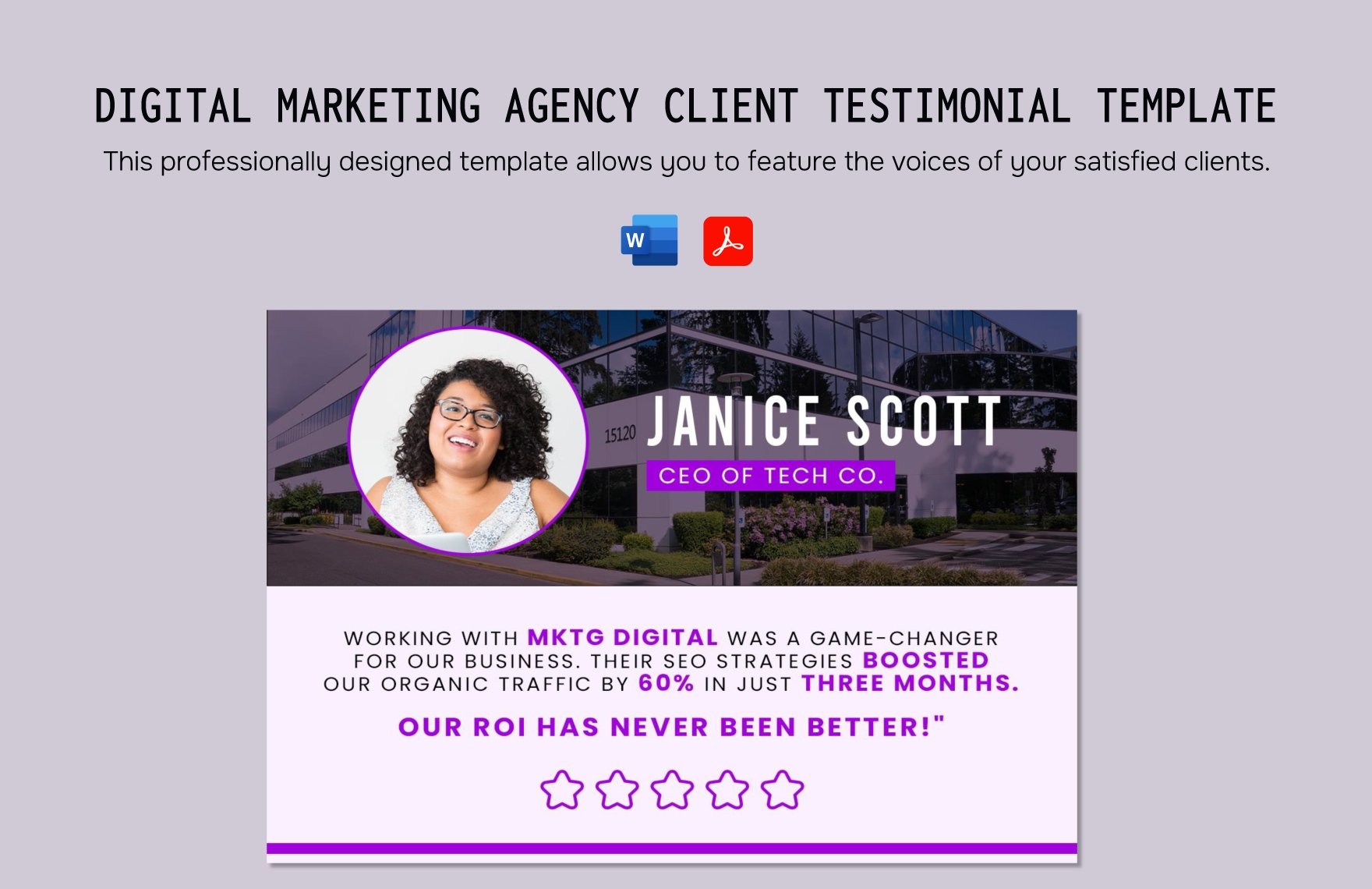 Digital Marketing Agency Client Testimonial Template