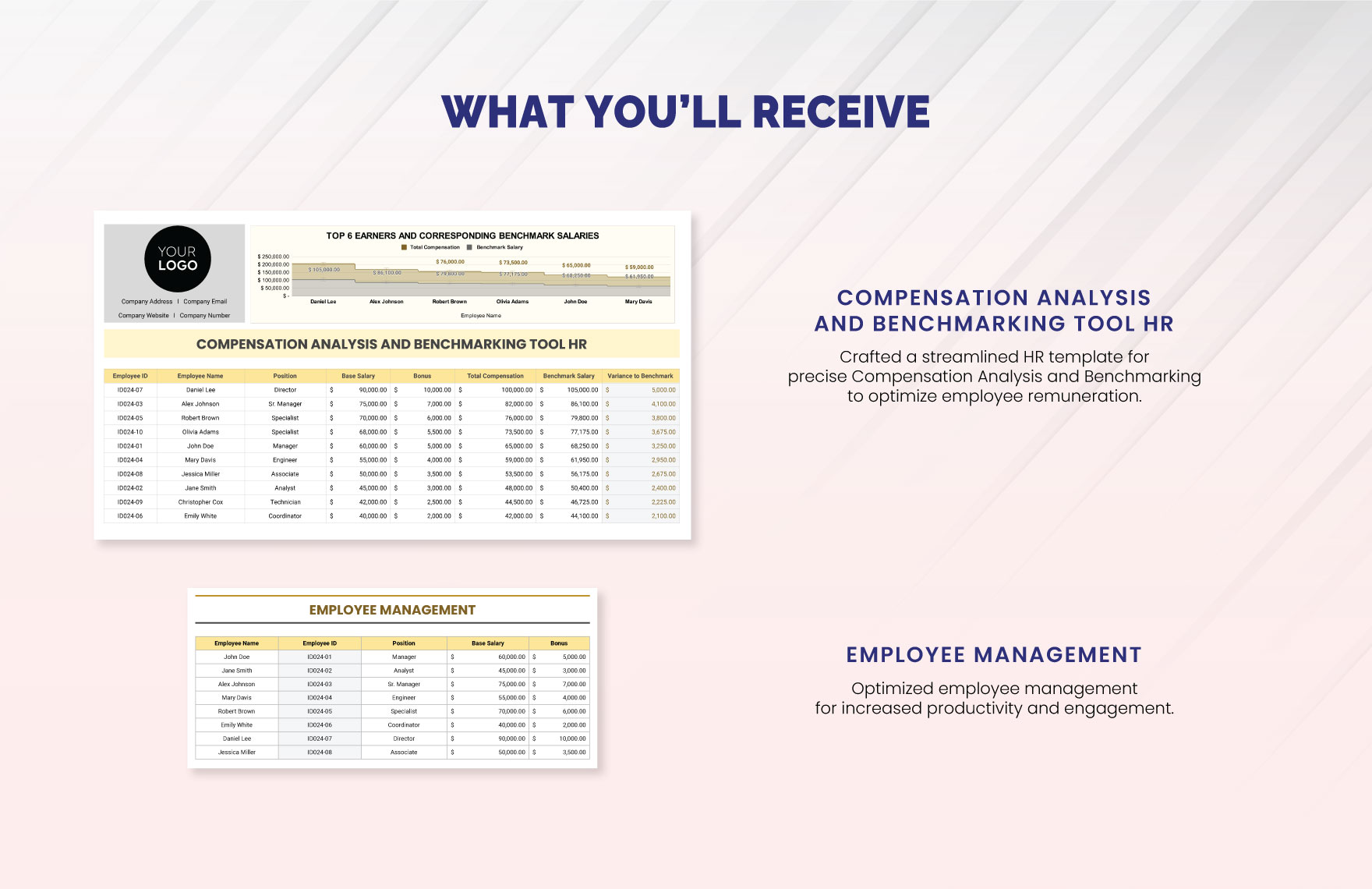 Compensation Analysis and Benchmarking Tool HR Template